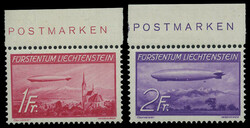 Zeppeline 1936, postfrischer Kabinettsatz vom Oberrand. Mi. 260,-€